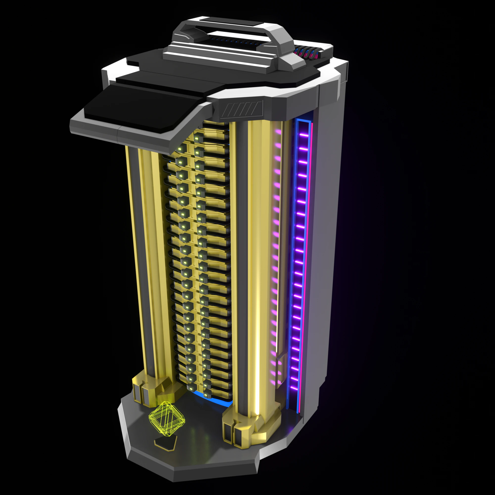 INET NEUROCORE T-547 3D Modular Server for Virtual Spaces 3D Model .c4d .max .obj .3ds .fbx .stl .blend 