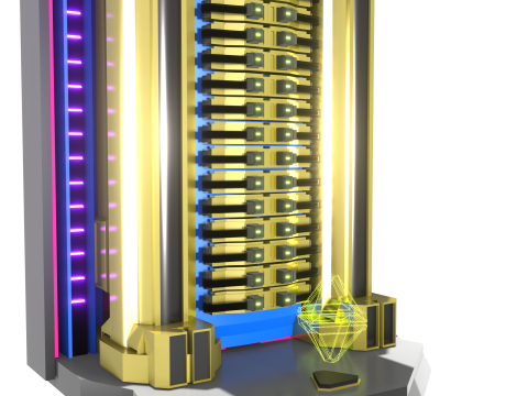 INET NEUROCORE T-547 3D Modular Server for Virtual Spaces 3D मॉडल