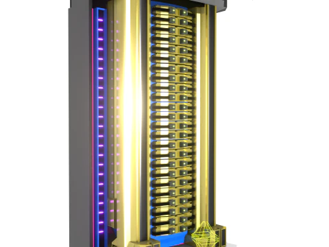 INET NEUROCORE T-547 3D Modular Server for Virtual Spaces 3D Model