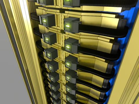 INET NEUROCORE T-547 3D Modular Server for Virtual Spaces 3D Model