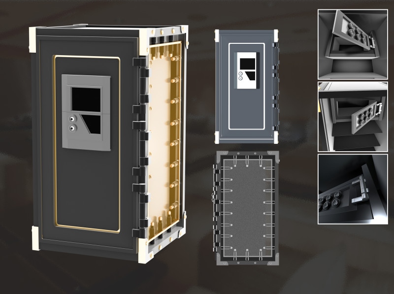 Cyber Coffre-Fort Inviolable Model 3D .c4d .max .obj .3ds .fbx .stl .blend