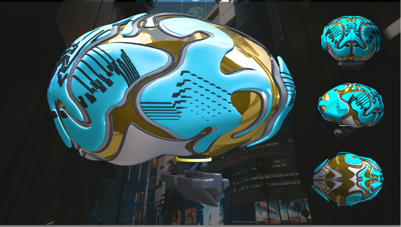 Cyber Brain V4 3D Модель .c4d .max .obj .3ds .fbx .stl .blend