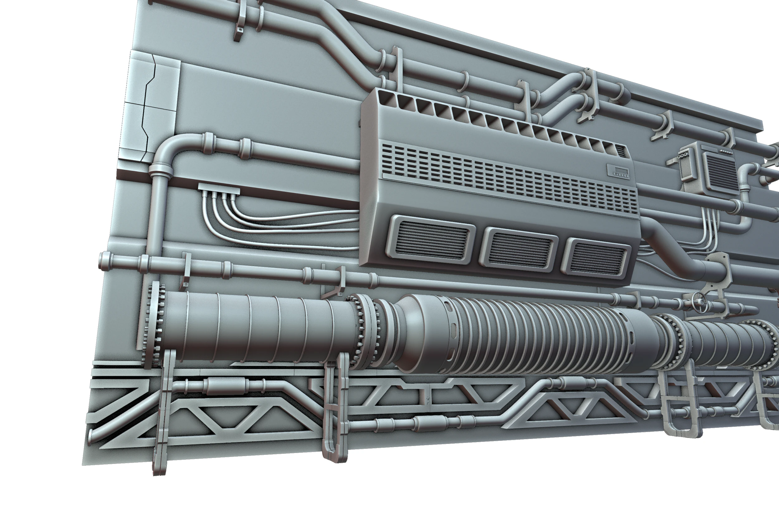Hard Surface Canalisation Spatiale 3D Model .c4d .max .obj .3ds .fbx .stl .blend 