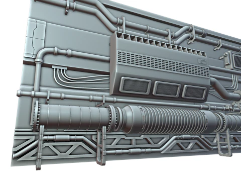 Canalización espacial de superficies duras Modelo 3D