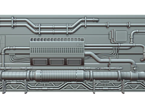 Hard Surface Canalisation Spatiale 3D Model