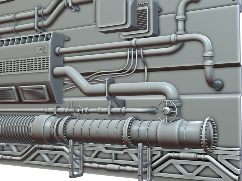 Hard Surface Canalisation Spatiale Modello 3D