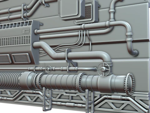 Hard Surface Canalisation Spatiale 3D Model