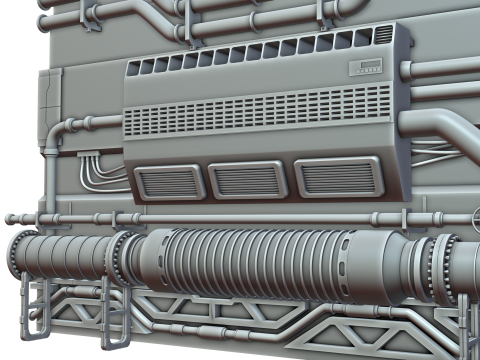 Hard Surface Canalisation Spatiale Modello 3D