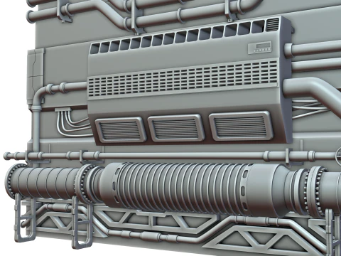 Hard Surface Canalisation Spatiale 3D Model