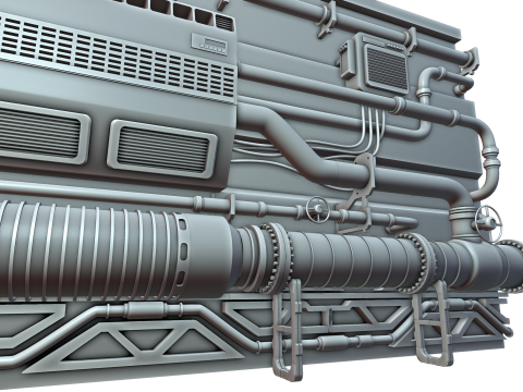 Hard Surface Canalisation Spatiale Modello 3D