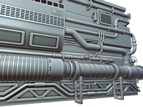 Hard Surface Canalisation Spatiale 3D Model