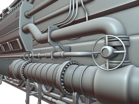 Hard Surface Canalisation Spatiale 3D Model