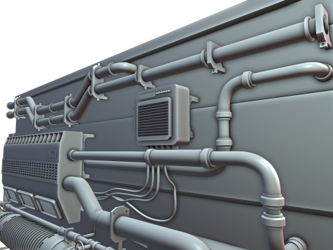 Hard Surface Canalisation Spatiale Modello 3D