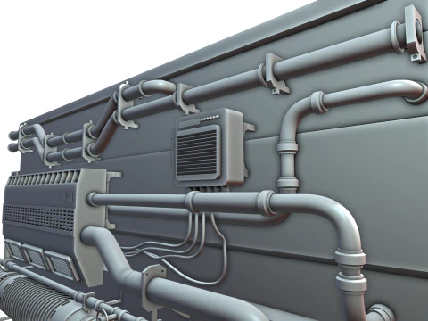 Hard Surface Canalisation Spatiale 3D Model