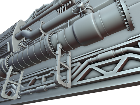 Hard Surface Canalisation Spatiale Modello 3D