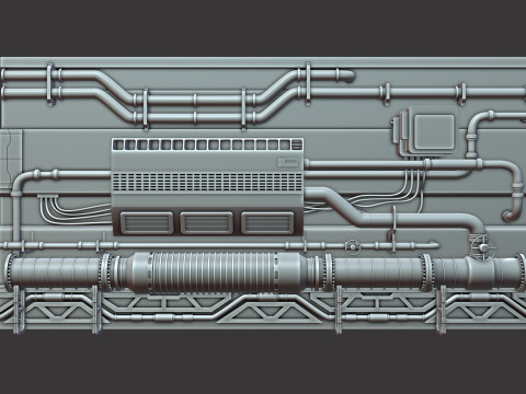 Hard Surface Canalisation Spatiale Modello 3D