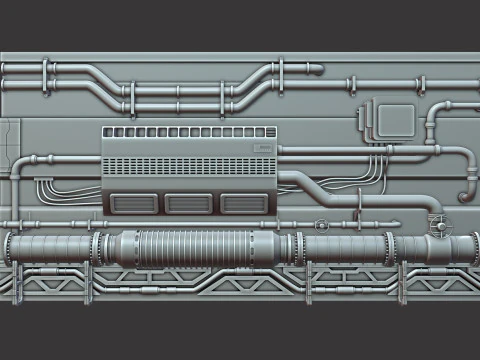 Hard Surface Canalisation Spatiale 3D Model