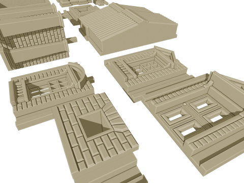 Pack de Construction Pierre Crativit Votre Maison en Pierre Modulaire 3D Model