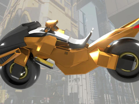 Cyberbike Modle de moto Futuriste Personnalisable 3D Model