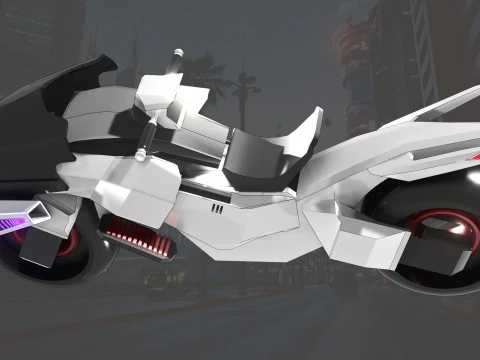 Cyberbike Modle de moto Futuriste Personnalisable 3D Model