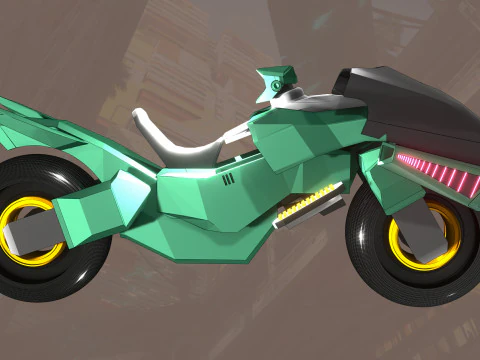 Cyberbike Modle de moto Futuriste Personnalisable 3D Model