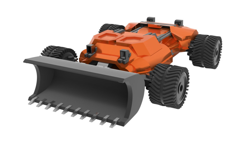 Tracteur Robotis sur quatre roues motrices Modello 3D .c4d .max .obj .3ds .fbx .stl .blend