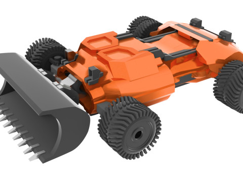 Tracteur Robotis sur quatre roues motrices Modello 3D