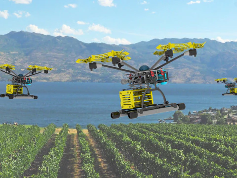 Drone agricole Culture programmee 3D Model