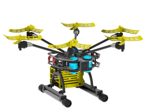 Drone agricole Culture programmee Model 3D