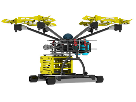 Drone agricole Culture programmee Model 3D