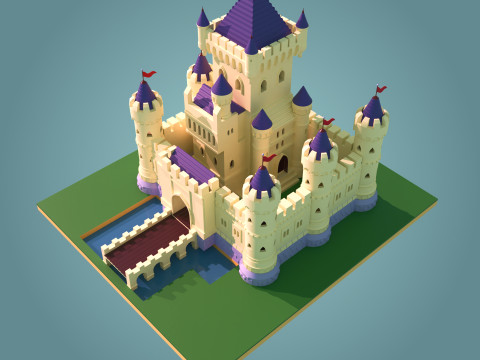 Random Castle Maquette 3D Modulaire pour Jeux Vido et Impression 3D 3D Model