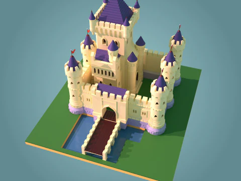 Random Castle Chteau 3D modulaire pour impression et projets 3D 3D Model