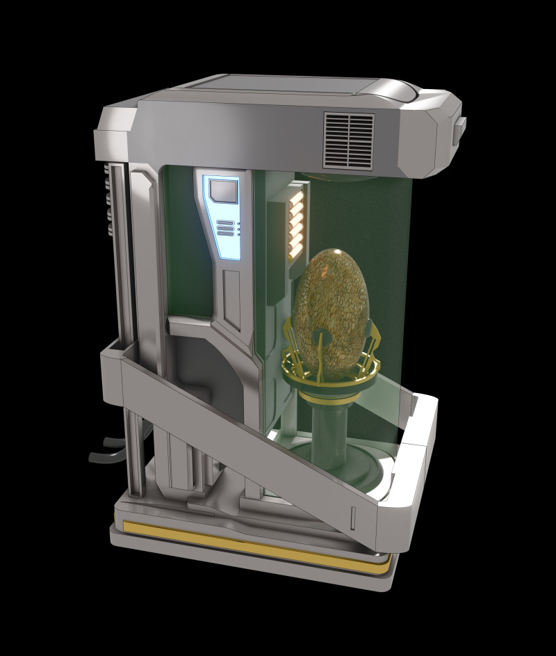 Incubator chambre de gestation biotechnologique Model 3D .c4d .max .obj .3ds .fbx .stl .blend