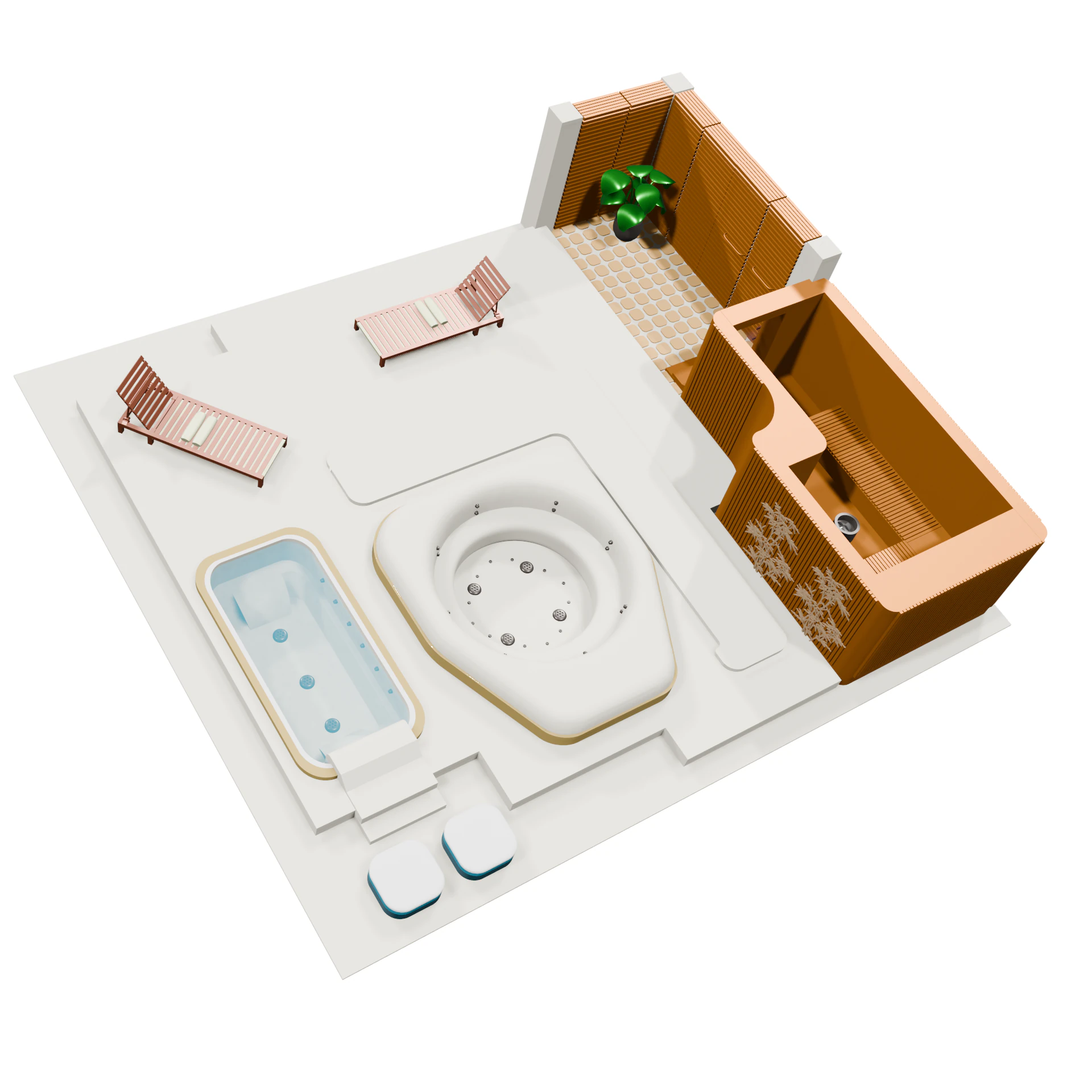 Spa et Sauna 3D Model .c4d .max .obj .3ds .fbx .stl .blend