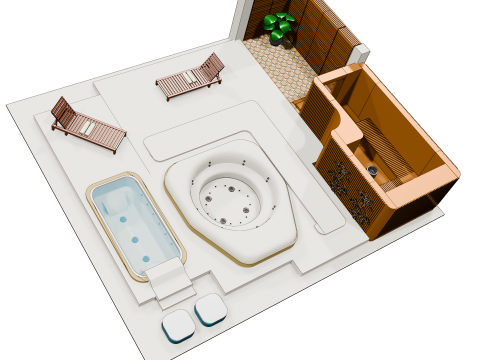 Spa et Sauna 3D Model