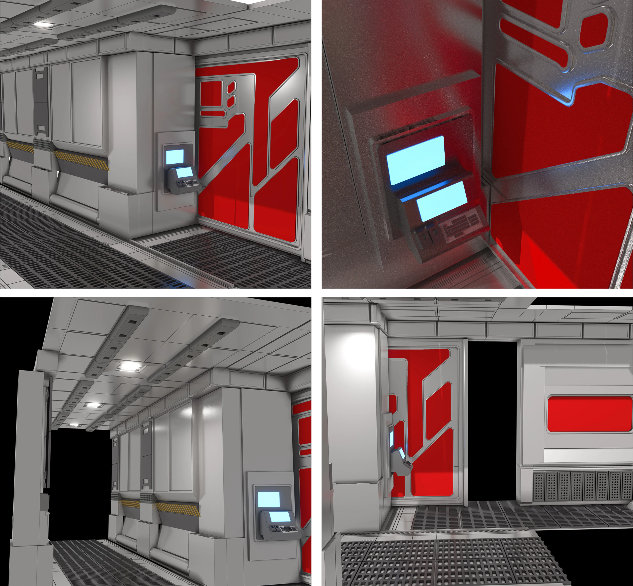 Laboratoire de recherche gntique Couloir Sasse de Protection 3D Model .c4d .max .obj .3ds .fbx .stl .blend 