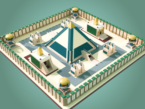Random Egypto Temple Maquette 3D modulaire 3D Модель
