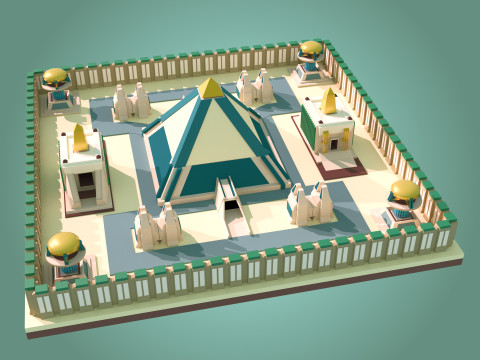 Random Egypto Temple Maquette 3D modulaire 3D Модель