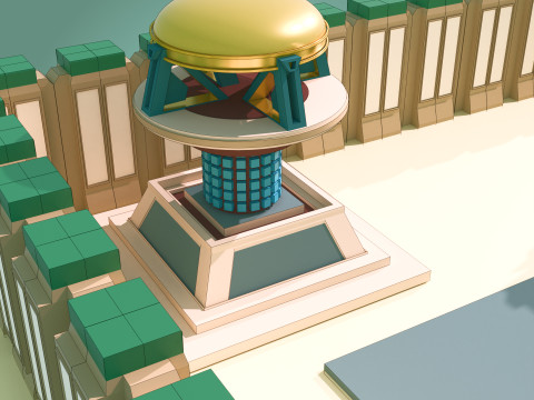 Random Egypto Temple Maquette 3D modulaire 3D Модель