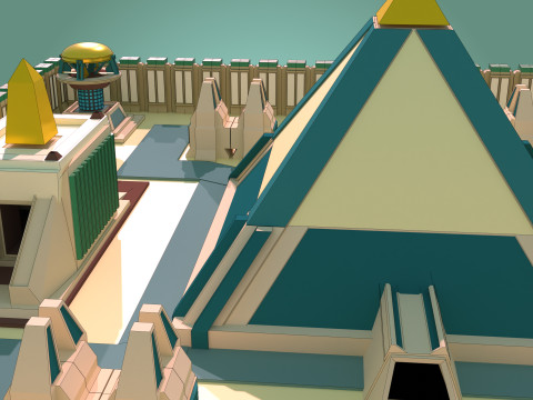 Random Egypto Temple Maquette 3D modulaire 3D Модель