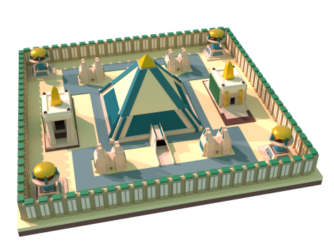Random Egypto Temple Maquette 3D modulaire 3D Модель
