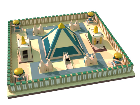 Random Egypto Temple Maquette 3D modulaire 3D Model
