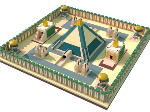 Random Egypto Temple Maquette 3D modulaire 3D Модель