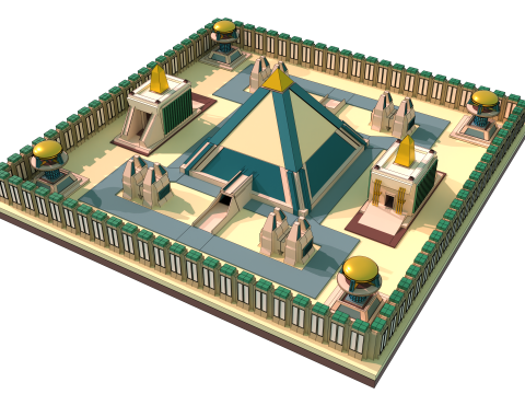 Random Egypto Temple Maquette 3D modulaire 3D Модель