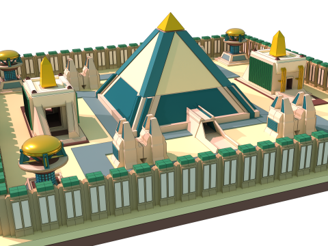 Random Egypto Temple Maquette 3D modulaire 3D Модель