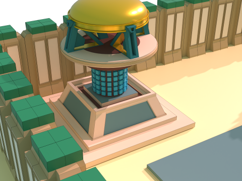 Random Egypto Temple Maquette 3D modulaire 3D Модель