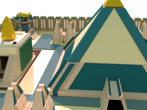 Random Egypto Temple Maquette 3D modulaire 3D Модель