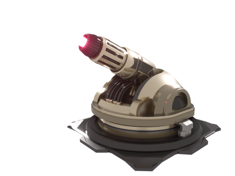 Canon Plasma Particle Defense Turret Sci-Fi Modèle 3D