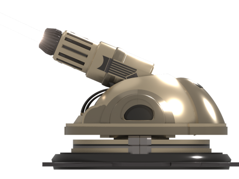 Canon Plasma Particle Defense Turret Sci-Fi Modèle 3D