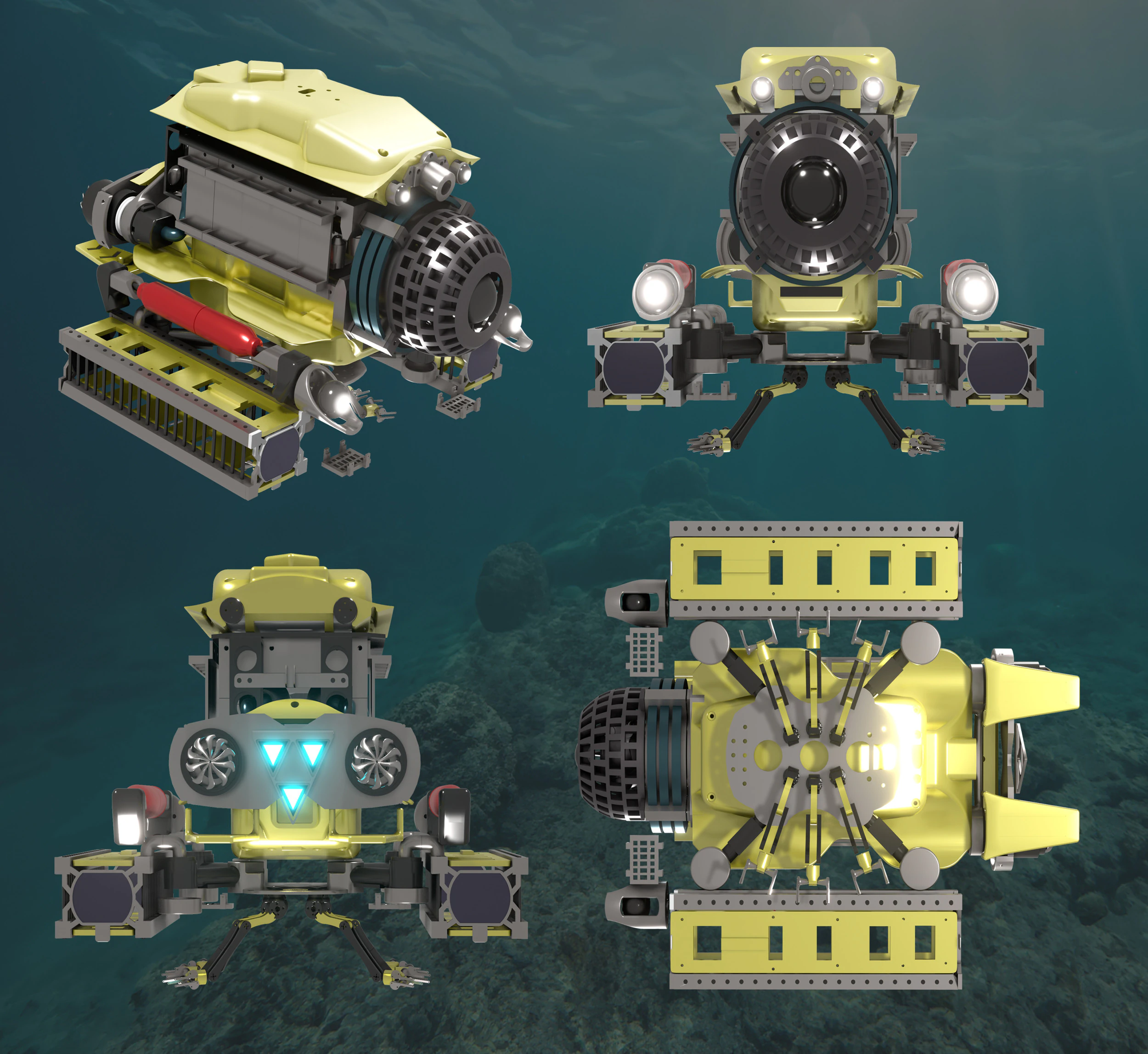 Plateforme robotique sous-marine intelligente 3D Model .c4d .max .obj .3ds .fbx .stl .blend 